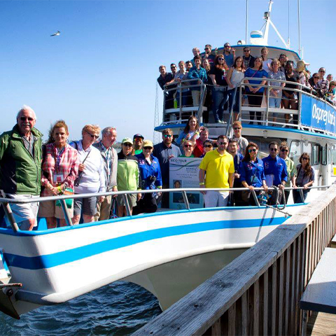 a photo of all the people that went to the UTRGV T.R.A.C.K.S event aboard the Ripleys boat at South Padre Island