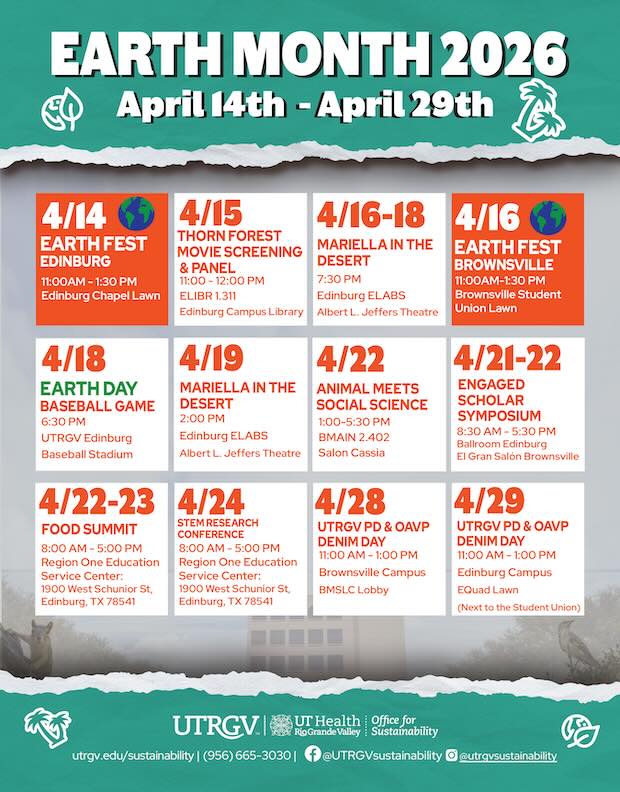 earth month 2026 calendar of events at UTRGV