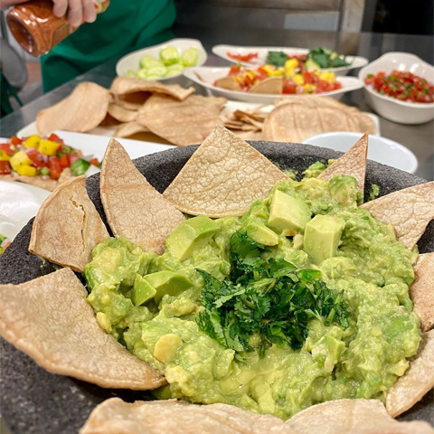 a picture of different salsas and dips that were made on one of UTRGV's Campus Food Security Initiative's Sustainable Table Event.