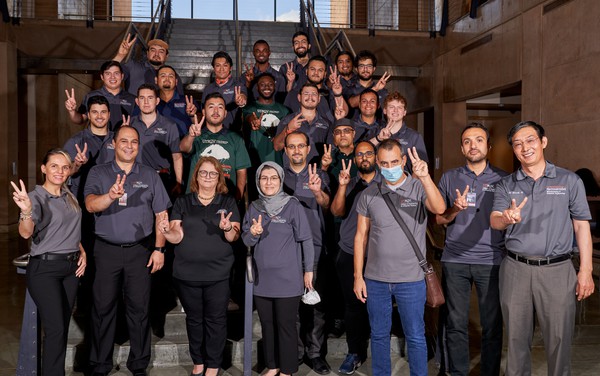 From left to right (first row): Manuela Cantu (Program Assistant), Constantine Tarawneh (Founding Director, PI), Angela Chapman (Diversity and Education Coordinator, Co-PI), Fatemeh Nazari (Co-PI), Nicholas Dimakis (Senior Personnel), Tohid Sardarmehni (Senior Personnel), Jianzhi Li (Co-PI). From left to right (second row): Mohamadhossein Noruzoliaee (Founding Deputy Director, Co-PI), Madhab Pokhrel (Senior Personnel), Satya Akundi (Senior Personnel) and engineering undergraduate and graduate students.(Photo by David Pike)