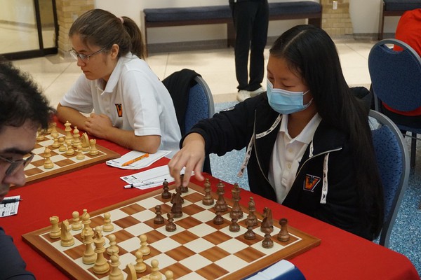 The UTRGV Women’s Chess Team competed in the first Collegiate Women’s Chess Cup on Oct. 31 this year. The event, hosted by the UTRGV Chess Team, consisted of 18 collegiate chess players, all women, from across the United States. Pictured left is Maria Malicka (FIDE Master), a freshman computer science major from Warsaw, Poland and Maili-Jade Quellet (Woman Grandmaster), a freshman management major from Quebec, Canada. (UTRGV Courtesy Photo)