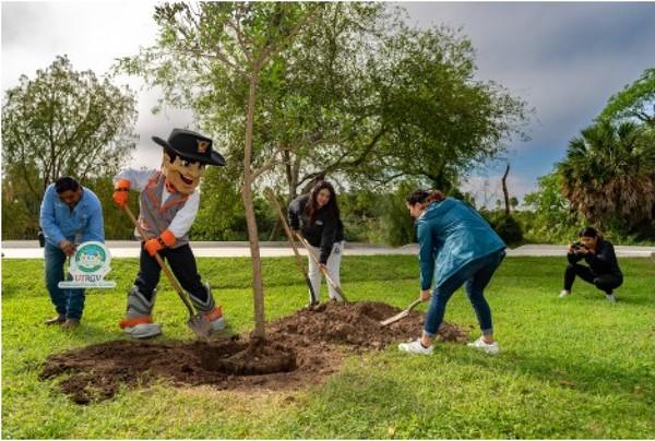 The UTRGV Office of Sustainability held their annual Arbor Day planting of a tree on the Brownsville and Edinburg Campuses. The event was held on Nov. 14, 2022 on the Brownsville Campus, and will be in Edinburg on the 15th. (UTRGV Photo by David Pike)