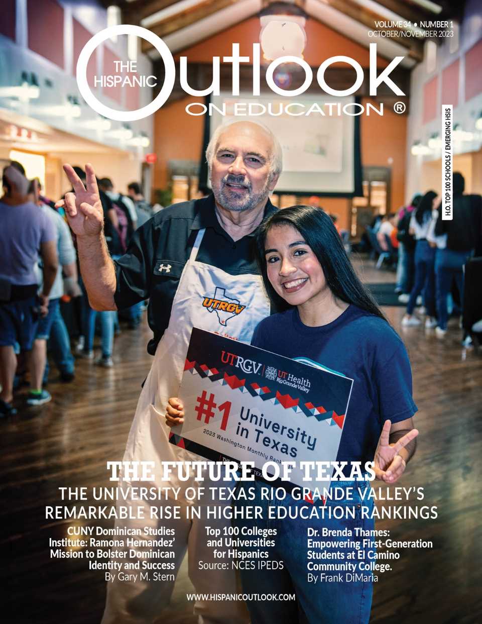 UTRGV President, Guy Bailey, with a UTRGV student