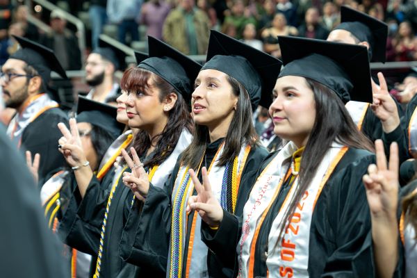 Approximately 2,844 Vaqueros walked the stage on Saturday, Dec. 16, at the Bert Ogden Arena to celebrate the second day of Fall 2023 Commencement ceremonies. During this commencement UTRGV surpasses 50,000 graduates to date since its first ceremonies in 2015. (UTRGV Photo by Paul Chouy)