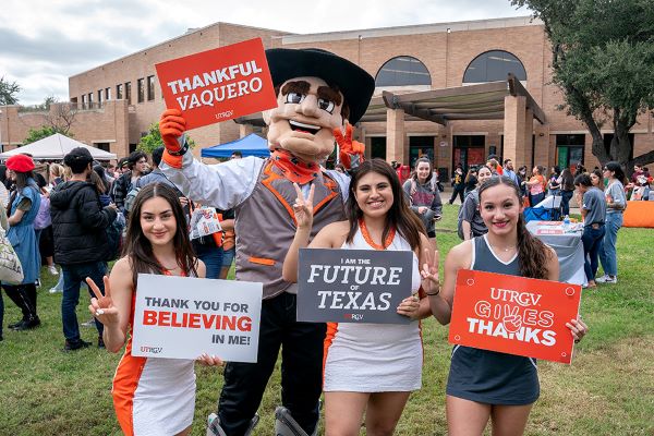UTRGV will hold its annual Day of Giving on Wednesday, August 30. Donations from the one-day event give students access to life-changing programs, scholarships and research initiatives, and help provide a solid foundation for their future. (UTRGV Photo by Paul Chouy)