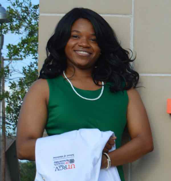 Courtney Austin, a d/Deaf third-year medical student at the UTRGV School of Medicine, said she loves the Valley's community, and having the chance to serve it makes the long days and nights of studying and research worth it. ‘I am blessed to attend a school, an academic medical learning institution, where I can hone my skills and work at being the best physician possible. There are many opportunities to learn from different specialties, which has given me a greater appreciation of medicine.’ (Courtesy Photo)