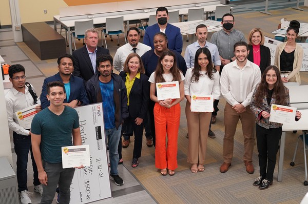 Shown are winners in the second annual Big Idea Competition, hosted by the UTRGV Center for Innovation and Commercialization (CIC). The event allowed aspiring entrepreneurs to pitch innovative startup ideas to a panel of judges in a Shark Tank-like competition. (Courtesy Photo)