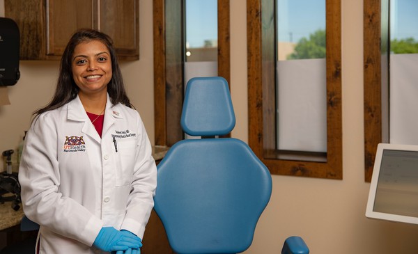 As Feb. 3 marks National Women Physicians Day, Dr. Nausheen Jamal, chair of the UTRGV School of Medicine Department of Otolaryngology-Head and Neck Surgery, stands as an example of perseverance and empowerment for girls and young women everywhere. (UTRGV Photo by Jennifer Galindo)