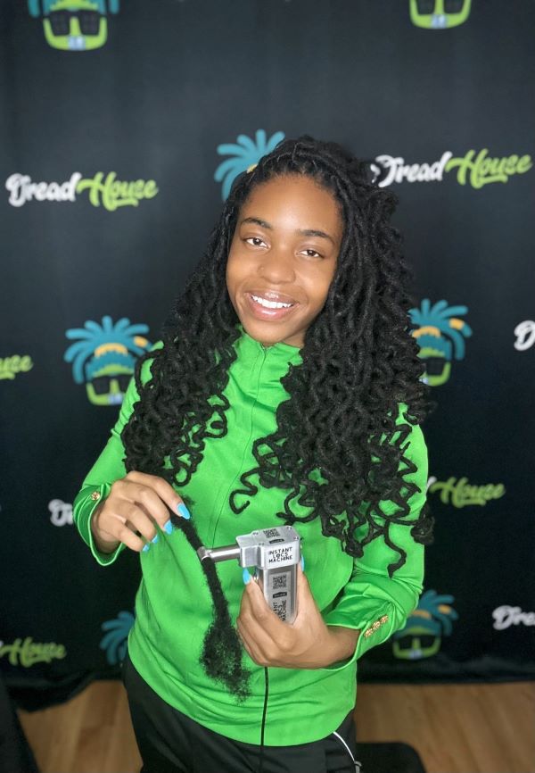 Mecia Duru, a 2018 UTRGV alumna and a professional loctician, is the founder and owner of the Dread House in Edinburg, where she helps clients start, maintain and style their dreadlocks. (Courtesy Photo)