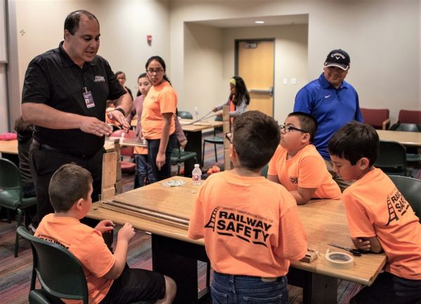Dr. Constantine Tarawneh, senior associate dean of the UTRGV College of Engineering and Computer Science and director of UTRGV’s University Transportation Center for Railway Safety, instructs future engineers during the UTCRS Summer Camp in 2018. During this camp, Rio Grande Valley students work together in groups to build a project that deals with transportation engineering. Recently, the U.S. Department of Transportation awarded UTCRS a $10 million grant to focus on promoting safety in railway transportation systems. (UTRGV Archive Photo by Silver Salas)