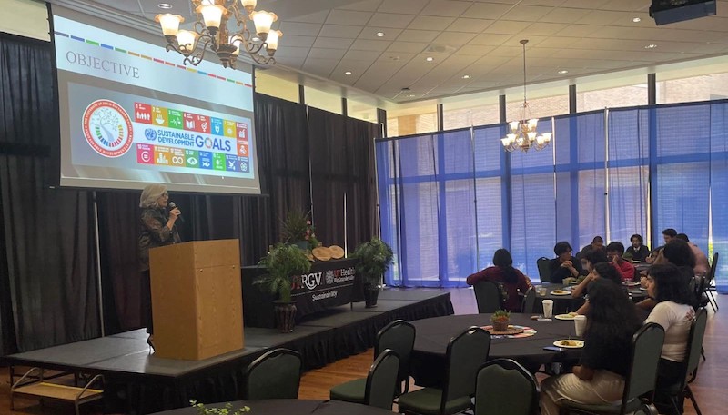 UTRGV students and faculty were part of an afternoon of exchange at the Sustainability Ambassador reception, held May 5 at the Ballroom on the Edinburg Campus. (Courtesy Photo)