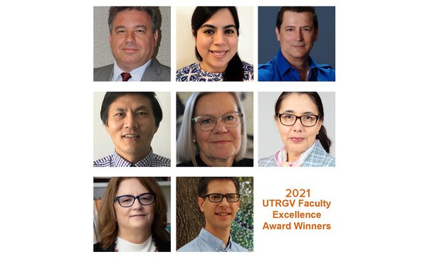 the eight utrgv faculty members who were recognized with faculty excellence awards