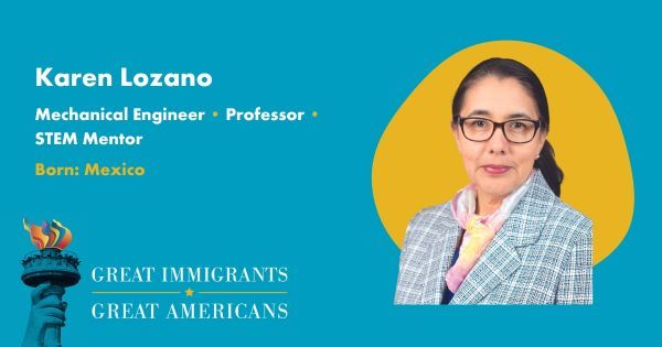 Dr. Karen Lozano, UTRGV professor of Mechanical Engineering and Julia Beecherl Endowed Professor, was named a “Great Immigrant, Great American” by the Carnegie Corporation of New York. (Courtesy photo from Carnegie Corp.)