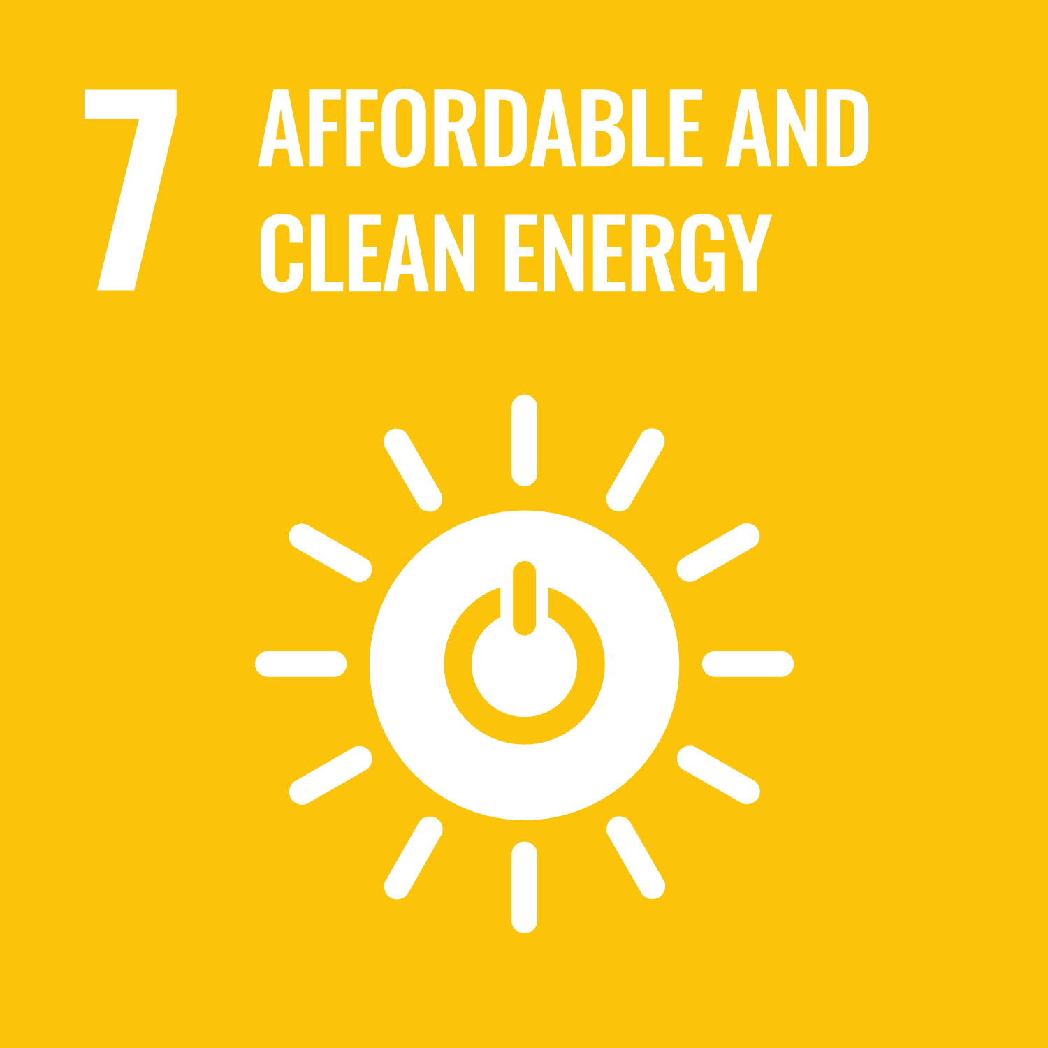 United Nations Sustainable Development Goal Number 7 Affordable and Clean Energy