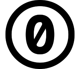 number zero in a circle