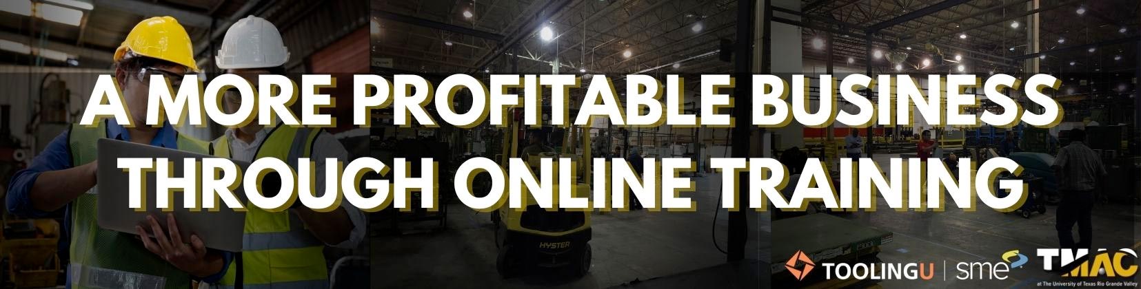 A more profitable business through online training banner with tmac logo   