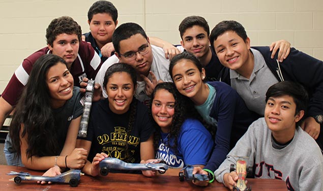 STEP camp students in a workshop