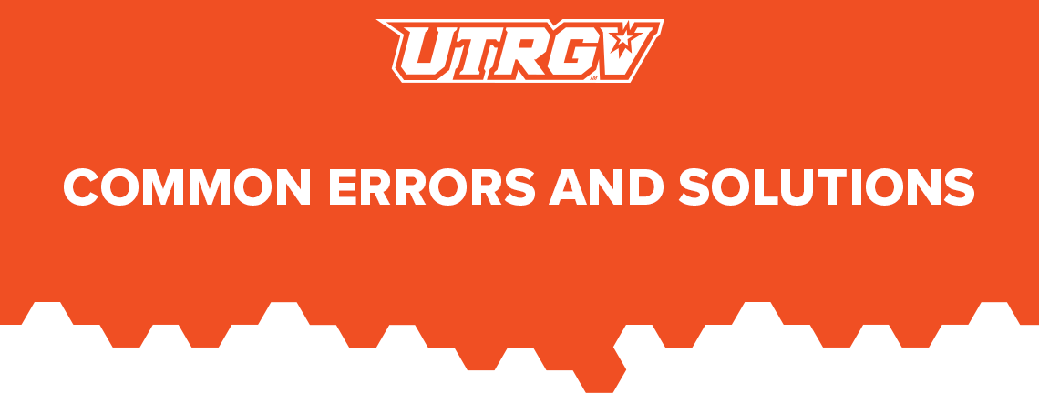 Common Errors and Solutions