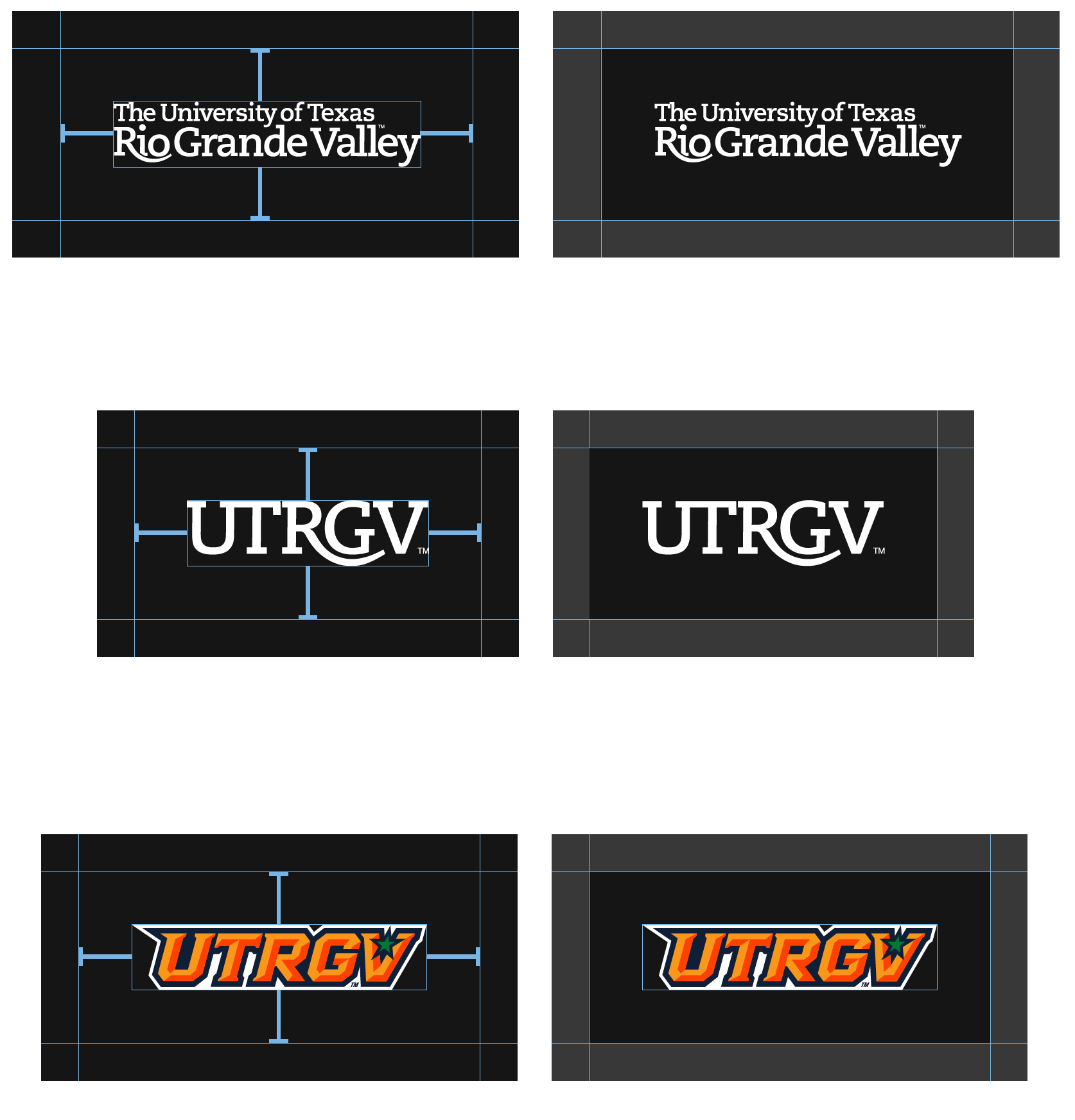 UTRGV Logo with space indicators