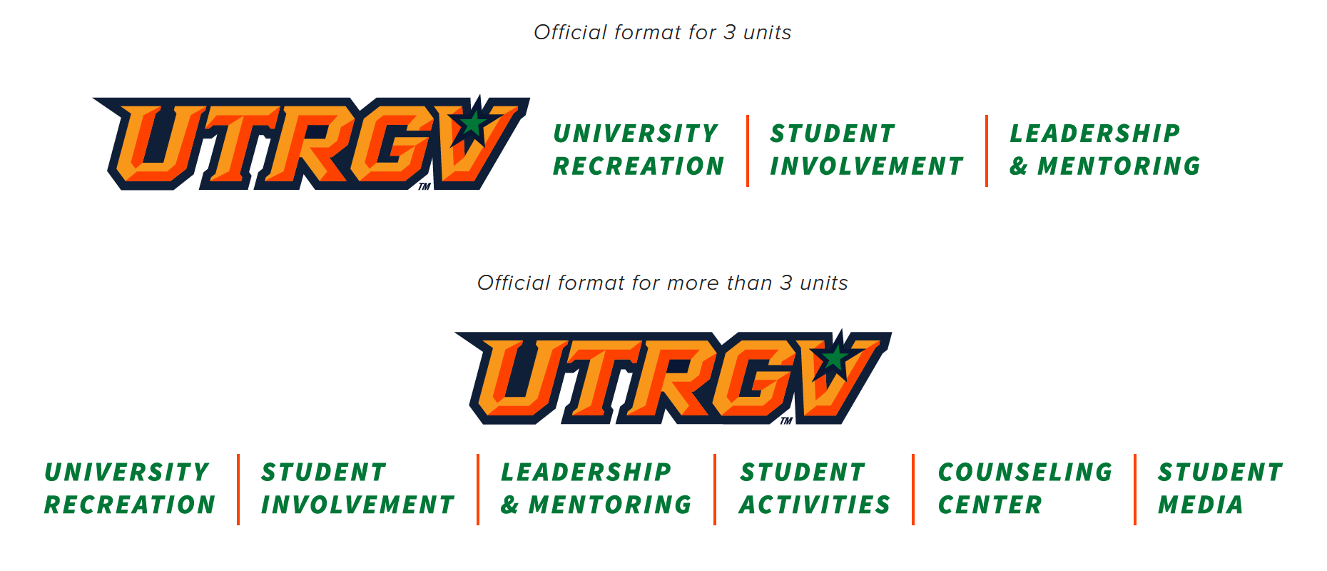 utrgv secondary spirit logos