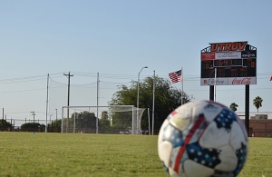 soccerball and scoreboard