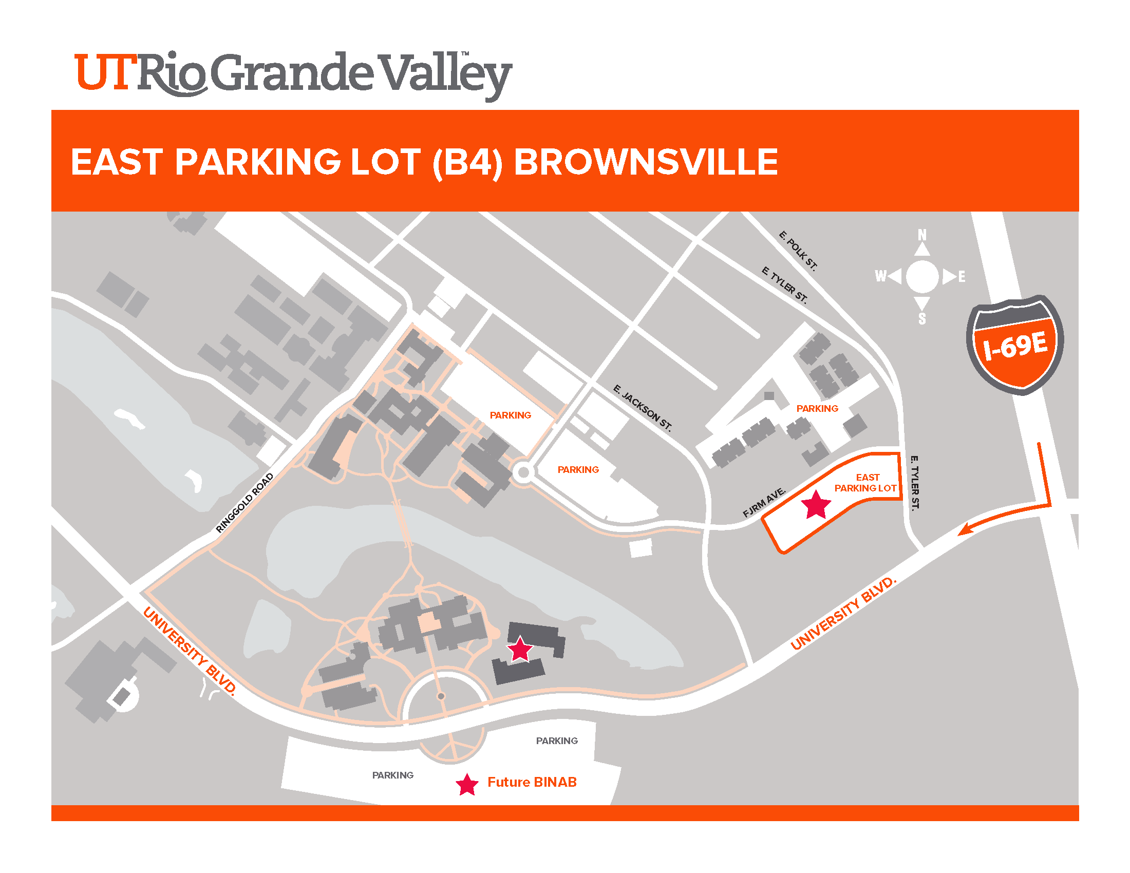 East Paking (B4) Brownsville Campus Map