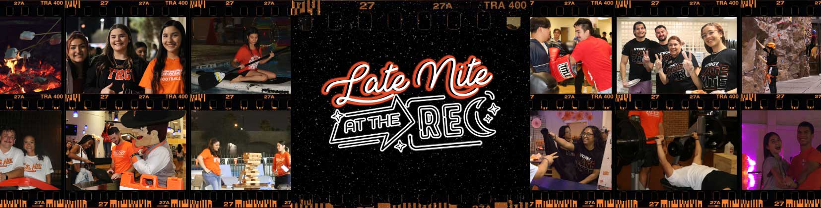 Collage of images of Late Nite at the Rec