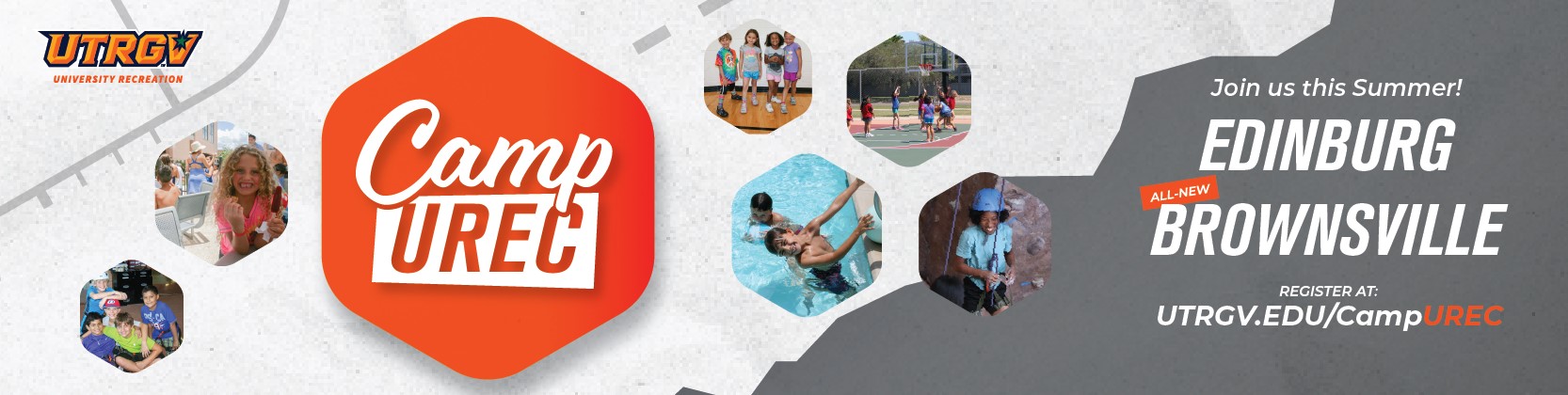 Camp Urec - join us this summer in Edinburg and Brownsville Page Banner 