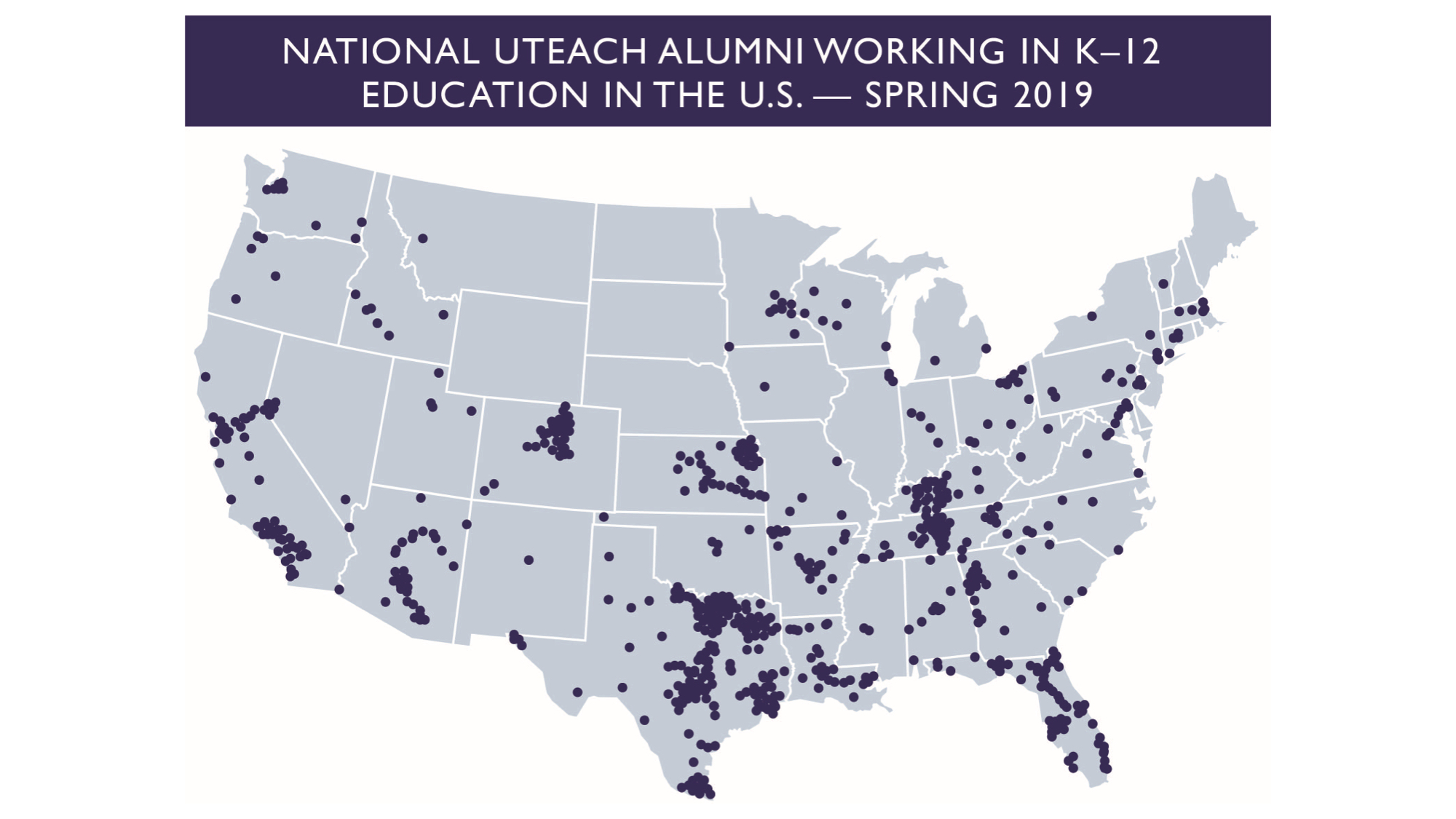 National UTeach Alumni working in K-12 Education in the US - Spring 2019